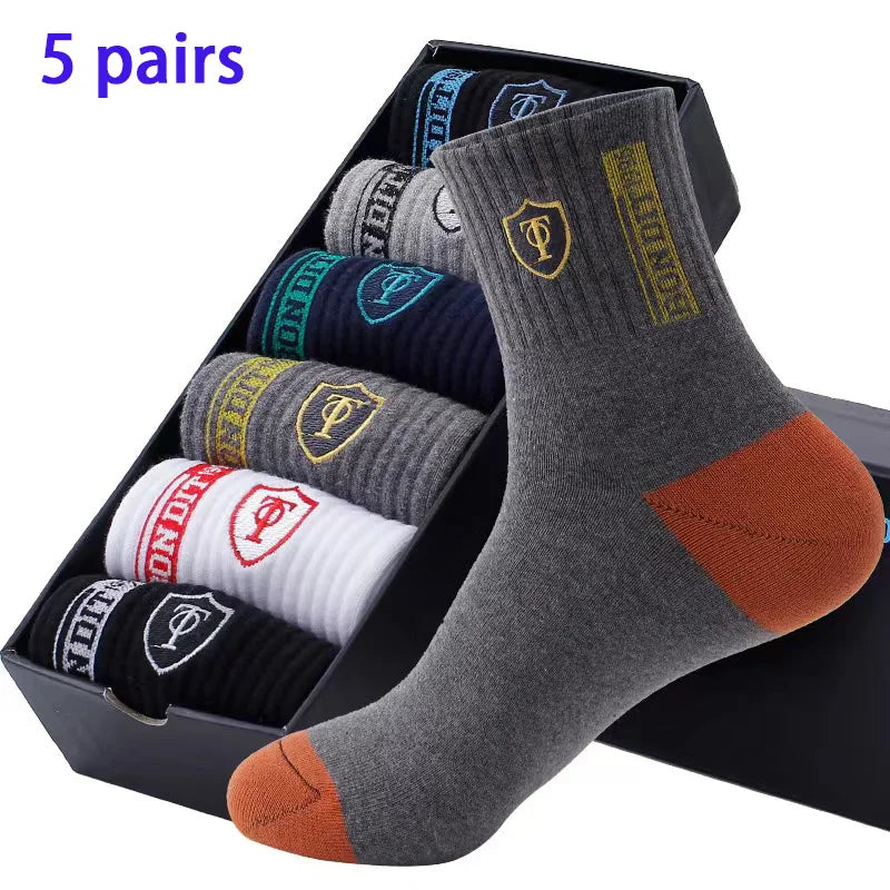 5 pares de calcetines deportivos para hombre, transpirables y absorbentes de humedad, de verano, de baloncesto, de longitud media.