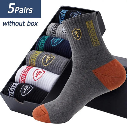 5 pares de calcetines deportivos para hombre, de primavera y otoño, absorbentes del sudor, cómodos, finos y transpirables, para baloncesto.