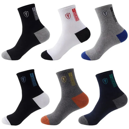5 pares de calcetines deportivos para hombre, de primavera y otoño, absorbentes del sudor, cómodos, finos y transpirables, para baloncesto.