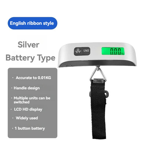 Báscula portátil digital con pantalla LCD de 110 lb/50 kg, báscula electrónica para maletas de viaje, herramienta para pesar equipaje y bolsas.
