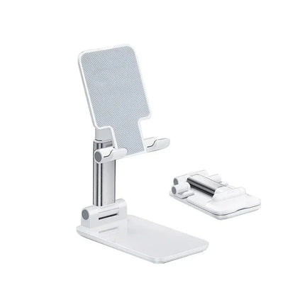 Soporte plegable para teléfono con ángulo y altura ajustables con almohadilla de silicona, apto para escritorio, totalmente plegable y compatible.