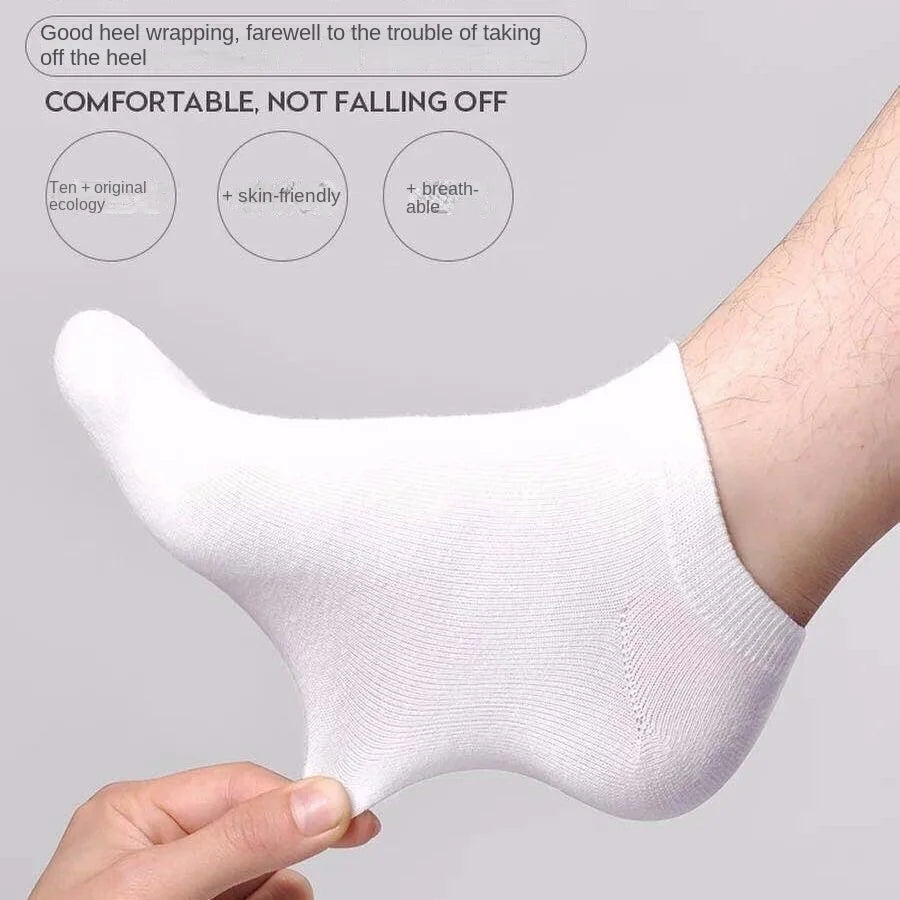 10 pares de calcetines náuticos invisibles de corte bajo para mujer y hombre, de silicona, antideslizantes, de verano, invisibles, hasta el tobillo, de color liso, informales, transpirables.