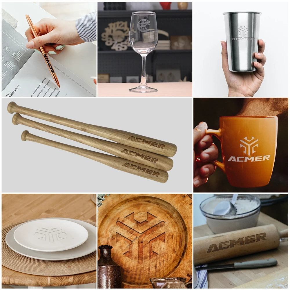 Módulo de grabado láser con rodillo rotatorio ACMER M2, rodillo rotatorio de eje Y con rotación de 360° para grabador láser ORTUR XTOOL ATOMSTACK