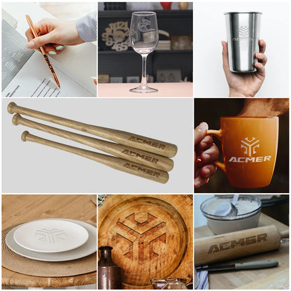 Módulo de grabado láser con rodillo rotatorio ACMER M2, rodillo rotatorio de eje Y con rotación de 360° para grabador láser ORTUR XTOOL ATOMSTACK