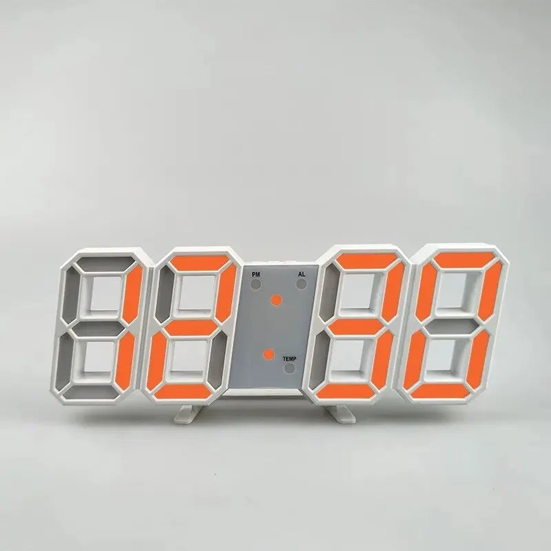 Mini reloj de pared digital LED 3D, reloj de escritorio, despertador electrónico, reloj de pared para sala de estar, temporizador de cocina DIY