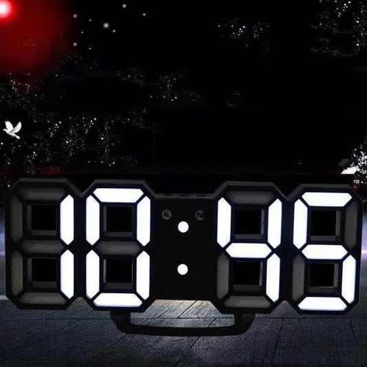 Mini reloj de pared digital LED 3D, reloj de escritorio, despertador electrónico, reloj de pared para sala de estar, temporizador de cocina DIY