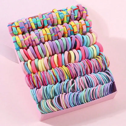 Juego de 250/300 bandas elásticas de nailon para el pelo de colores para niñas, accesorios para el cabello para niñas.