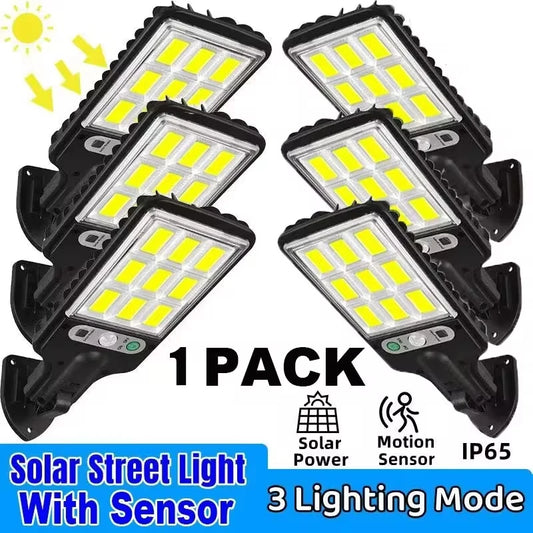 4/6/8 lámparas solares de seguridad para exteriores con sensor COB de 108 W, 3 modos de luz, impermeables, para jardín, patio, camino, luz con control remoto