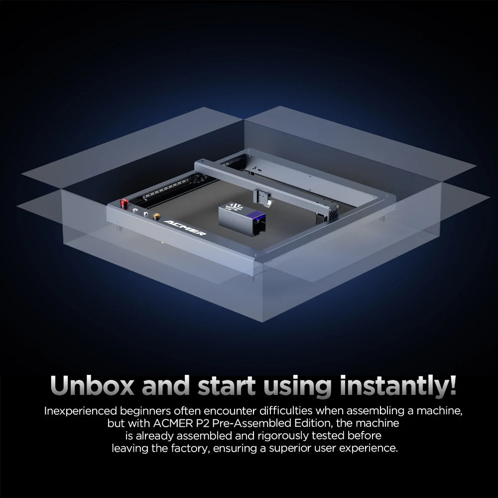 ACMER P2 33W lasers Engraving Air Assist WIFI APP Control CNC Metal woodworkers Engraving Laser Cutting Machine For Wooden