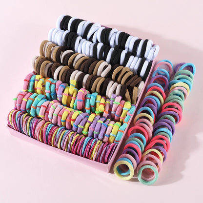 Juego de 250/300 bandas elásticas de nailon para el pelo de colores para niñas, accesorios para el cabello para niñas.