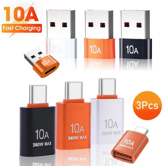 10A USB 3.0 Typ C Adapter Rollenmaschinenlinie Typc Buchse auf USB Stecker Konverter Schnelle Ladedatenübertragung für Macbook Xiaomi Samsung OTG Anschluss