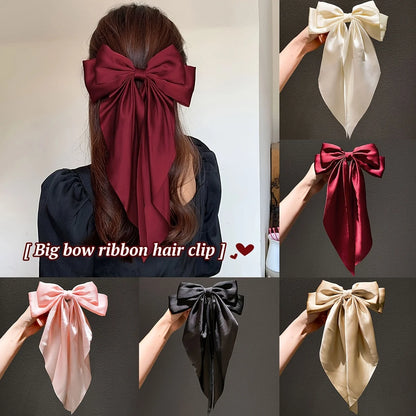 1/2/8Pcs Big Bow Ribbon Hairpin for Women