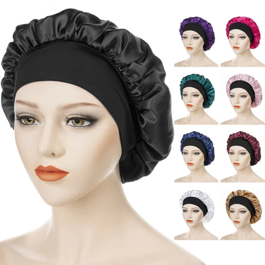 Gorro de seda redondo para dormir, gorro de ducha para mujer, accesorio para el cabello, productos de baño, gorro para el cabello, 1 unidad