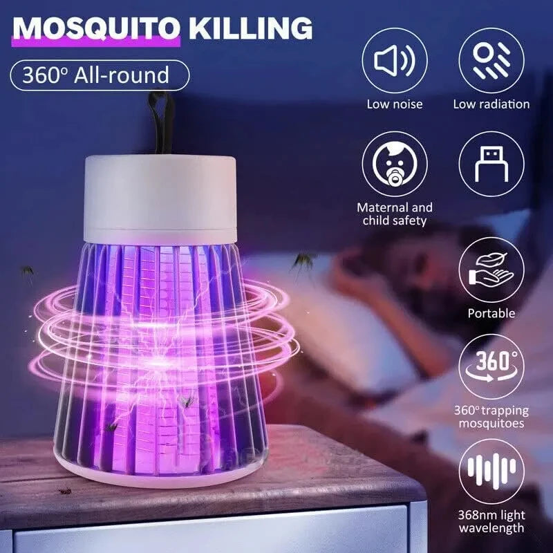 Electric Shock Bug Zapper Mosquito Killer Lamp UV Light Anti Mosquito Fly Insect Trap Waterproof Zapper For Bedroom Outdoor Camp