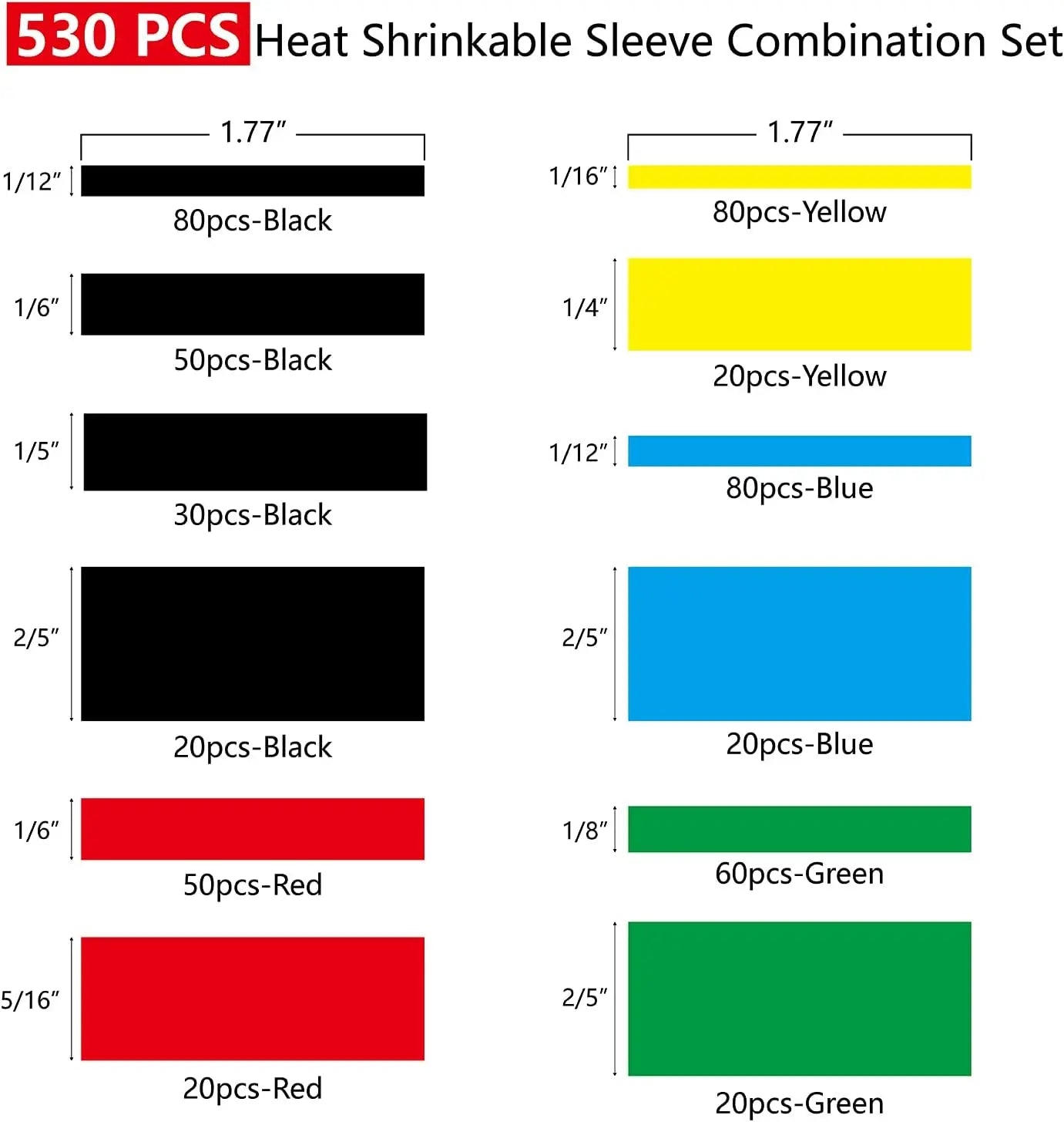 164/328/530pcs Heat Shrink Tubing Waterproof Electrical Wire Cable Wrap Assortment Electric Insulation Heat Shrink Tube Kit