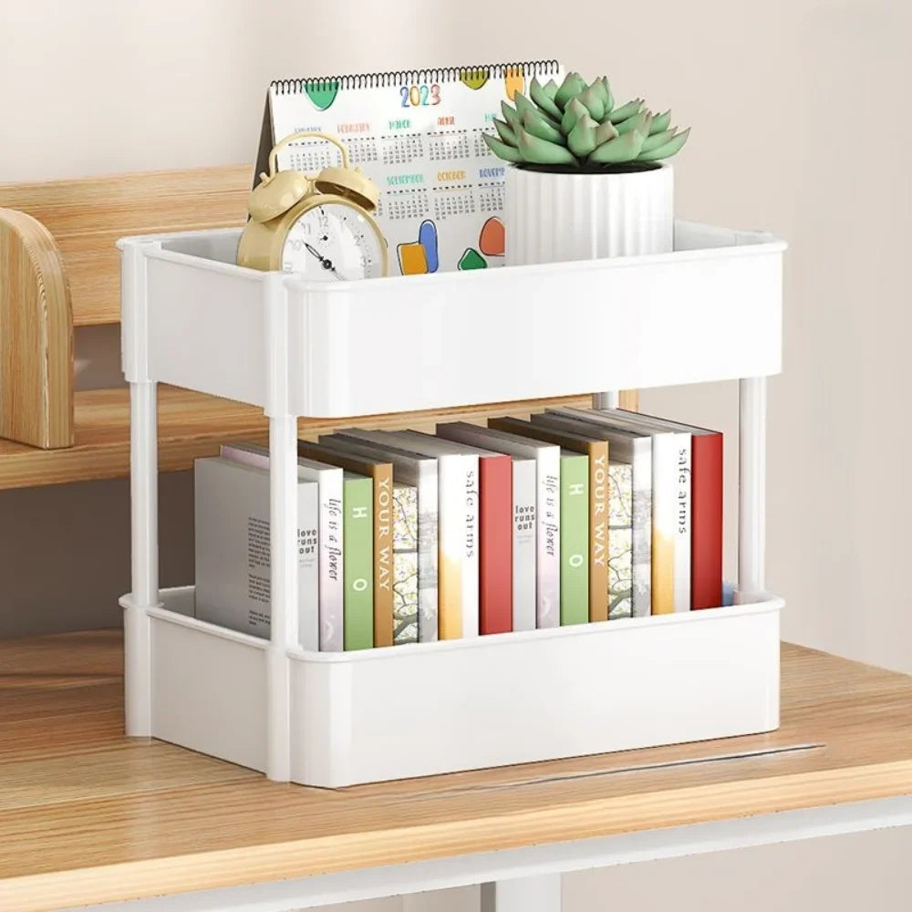 Estante de almacenamiento móvil con ruedas, carrito organizador de alta capacidad, estantería para dormitorio y baño.