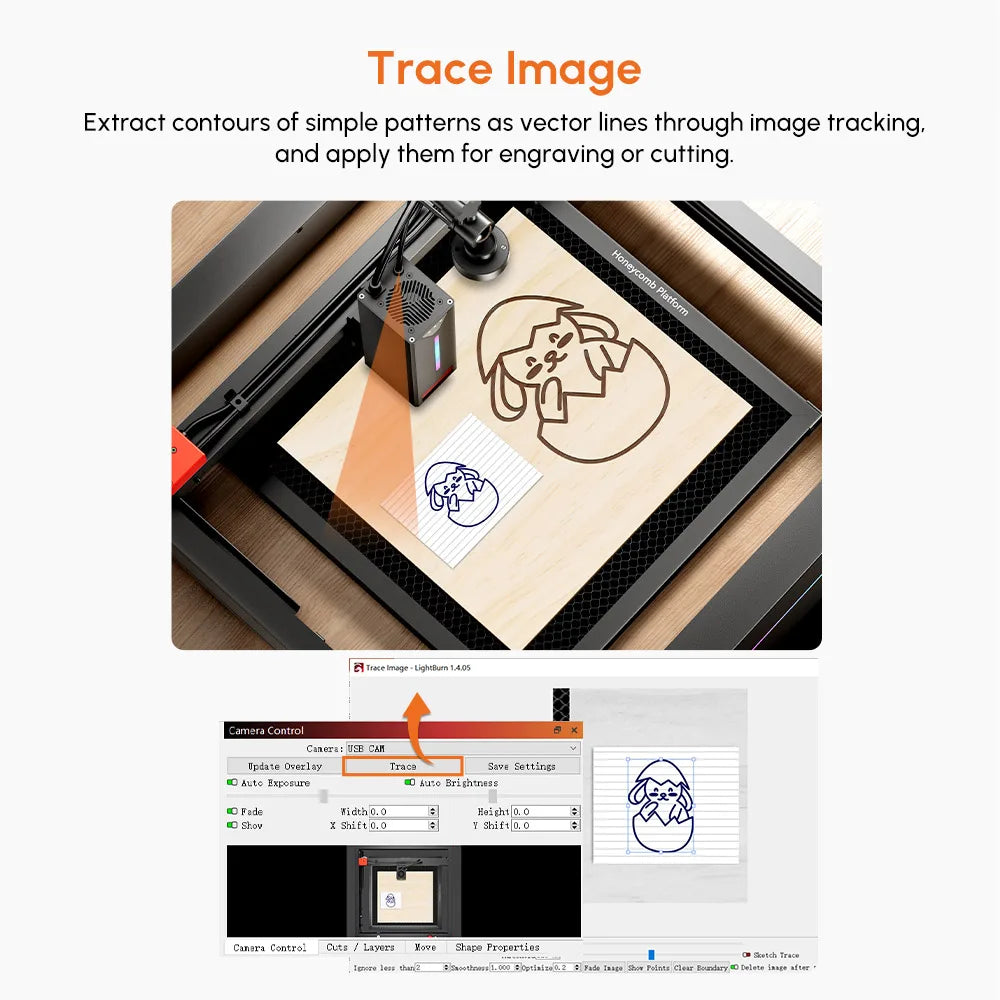 AlgoLaser ALSC1.0 Lightburn Camera For Laser Engraving Machine Precise Positioning HD Industrial Camera Suit for Most Machine