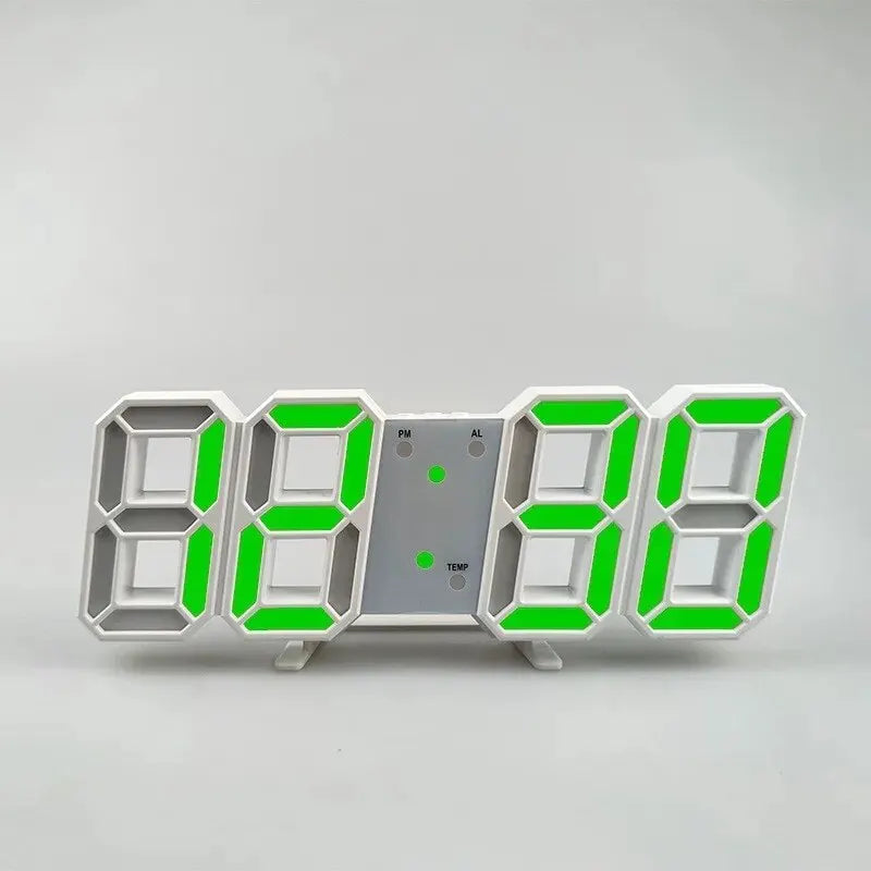Mini reloj de pared digital LED 3D, reloj de escritorio, despertador electrónico, reloj de pared para sala de estar, temporizador de cocina DIY