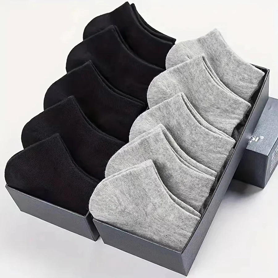 10/40 pares de calcetines náuticos para hombre, deportivos, de negocios, con absorción del sudor, para verano y otoño, de color liso, antibolitas, versátiles, hasta el tobillo.