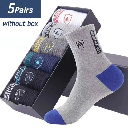5 pares de calcetines deportivos para hombre, transpirables y absorbentes de humedad, de verano, de baloncesto, de longitud media.