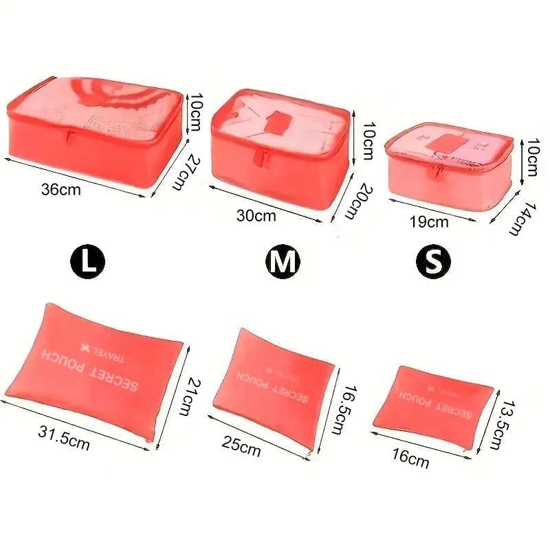 6 bolsas de viaje para guardar equipaje, versátiles y ligeras, a prueba de polvo.