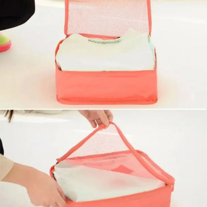 Bolsa de viaje de gran capacidad, impermeable, con cremallera, para ropa interior, equipaje, 6 unidades, color rosa, azul y gris