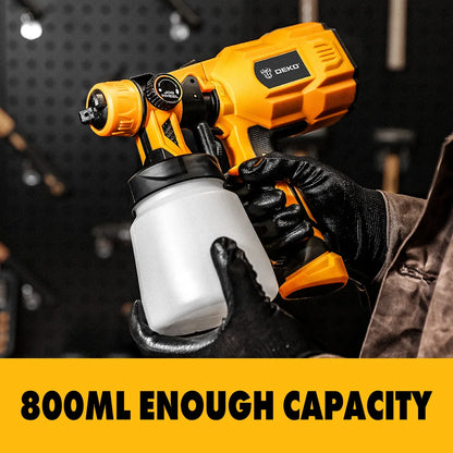 Pistola pulverizadora DEKO serie DKSG HVLP para pintar, aerógrafo eléctrico de alta presión, herramientas de batería CA/CC, pulverizador inalámbrico para pintar fácilmente