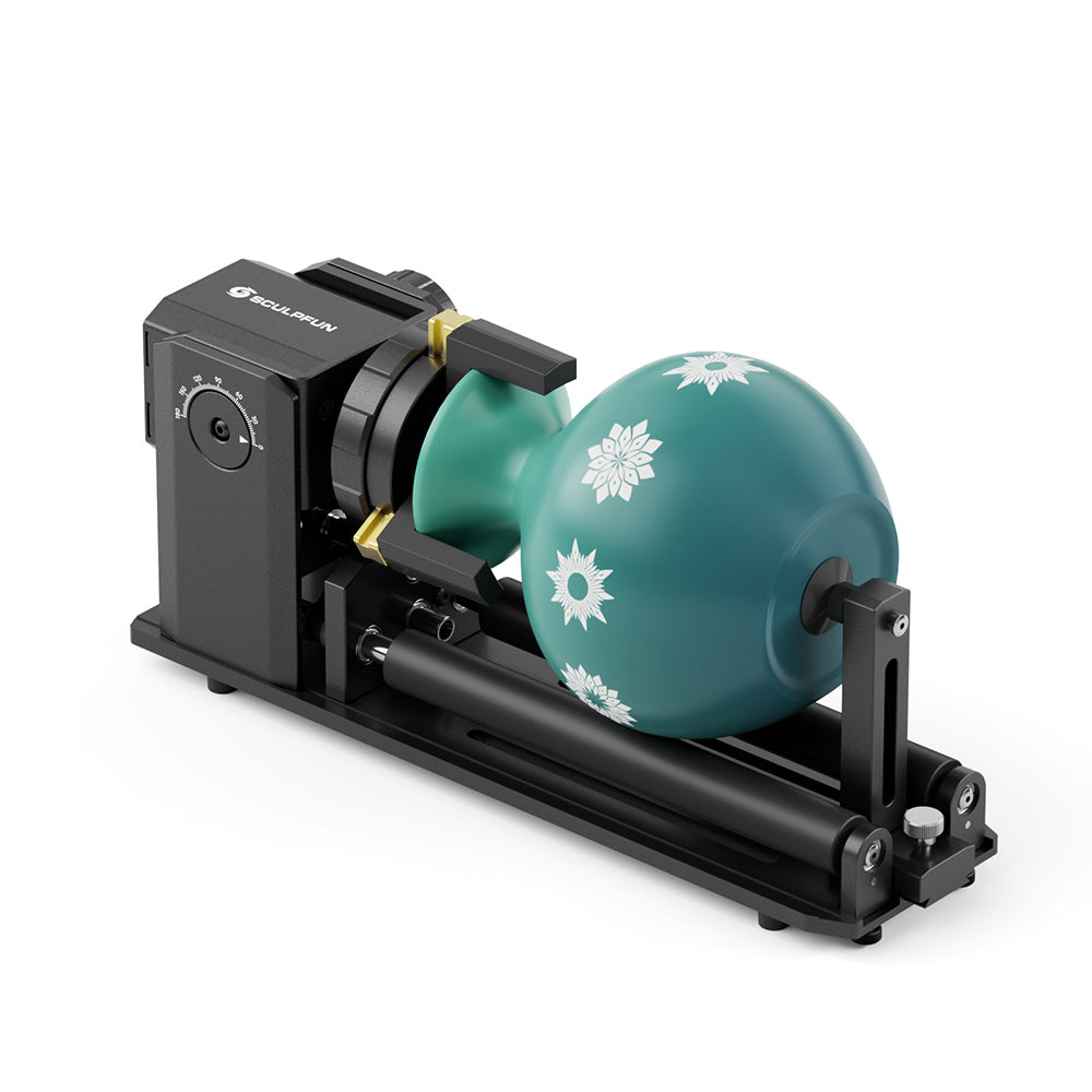 SCULPFUN RA Pro Max 4 in 1 Laser Rotary Module with Roller, for Laser Engraving Cylindrical/Irregularly Round Objects
