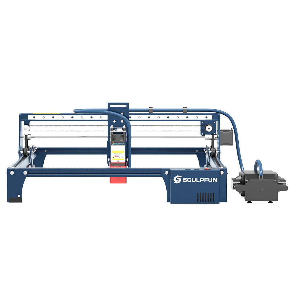 SCULPFUN S30 5W Laser Engraver Cutter, Automatic Air-assist, 0.06*0.06mm Laser Focus, 32-bit Motherboard,  Replaceable Lens, Engraving Size 410*400mm, Expandable to 935*905mm