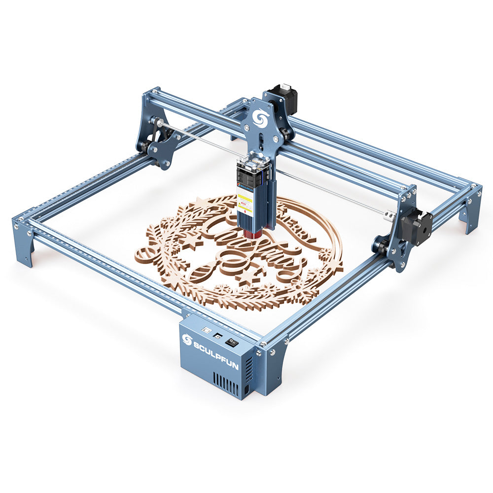 SCULPFUN S9 5.5W Laser Engraver, 0.06mm Ultra-Fine Compressed Spot, Diode Laser, 0.08mm High Precision, Cut 15mm Thick Wood 10mm Acrylic, Fixed Focus, Engraving Area 410*420mm