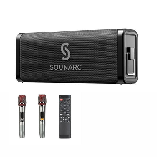 SOUNARC M1 80W Bluetooth Speaker with 2 Wireless Microphones