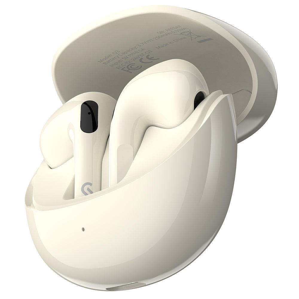 SOUNARC Q3 Earbuds, Bluetooth 5.3, IPX5 Waterproof, Up to 20 Hours Playtime - Beige