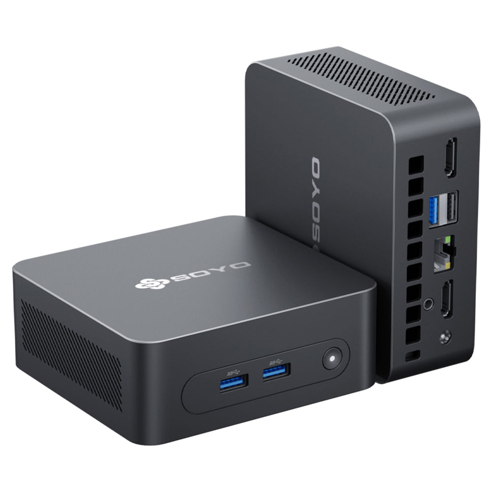 SOYO M2 Plus2 Mini PC, Intel 12th Gen Alder Lake N100 CPU up to 3.4GHz, 16GB DDR4 512GB SATA M.2 2280 SSD, 4K@60Hz Dual Displays, HDMI, WiFi 5 &amp; Bluetooth 5.0 Mini Computer for Business, Education and Office