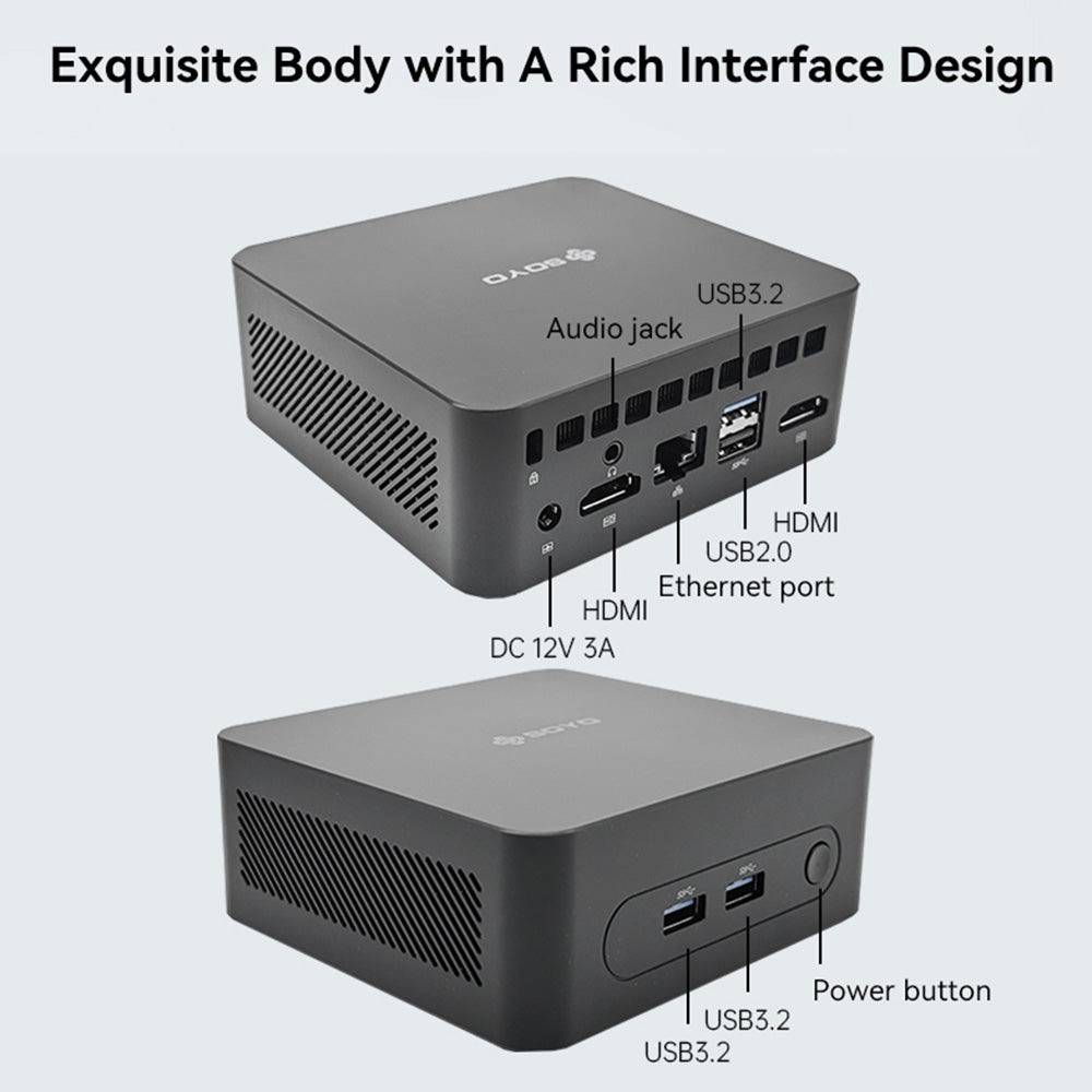SOYO M2 Plus2 Mini PC, Intel 12th Gen Alder Lake N100 CPU up to 3.4GHz, 16GB DDR4 512GB SATA M.2 2280 SSD, 4K@60Hz Dual Displays, HDMI, WiFi 5 &amp; Bluetooth 5.0 Mini Computer for Business, Education and Office