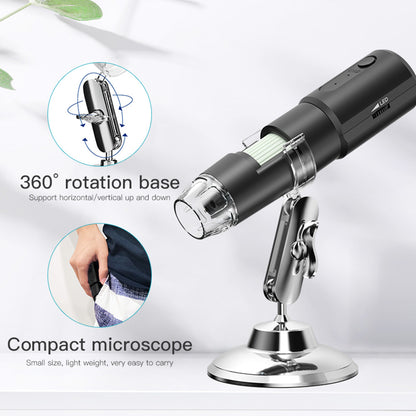 SUNUO 314 Smart WiFi Microscope, 0.3MP Pixel, 360 Degree Rotation Base, 1000X Zoom, 8 LED Lights