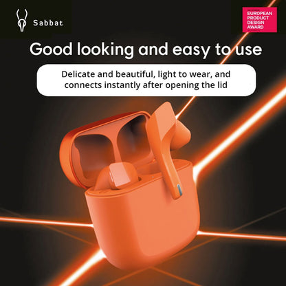 Sabbat Jetpods TWS Earbuds Intelligent Noise Reduction, Bluetooth 5.2 - Coral Red