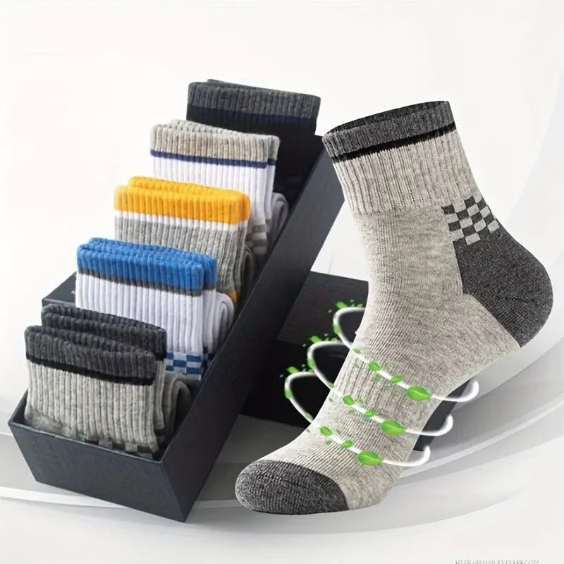 5 pares de calcetines deportivos para hombre, de primavera y otoño, absorbentes del sudor, cómodos, finos y transpirables, para baloncesto.