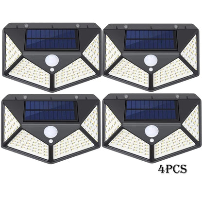12er-Pack Solarleuchten für den Außenbereich, 100 LEDs, Wandleuchte mit Bewegungsmelder, Sicherheitsleuchten, 270° Beleuchtungswinkel, hell, für Hinterhof, Garten, Terrasse