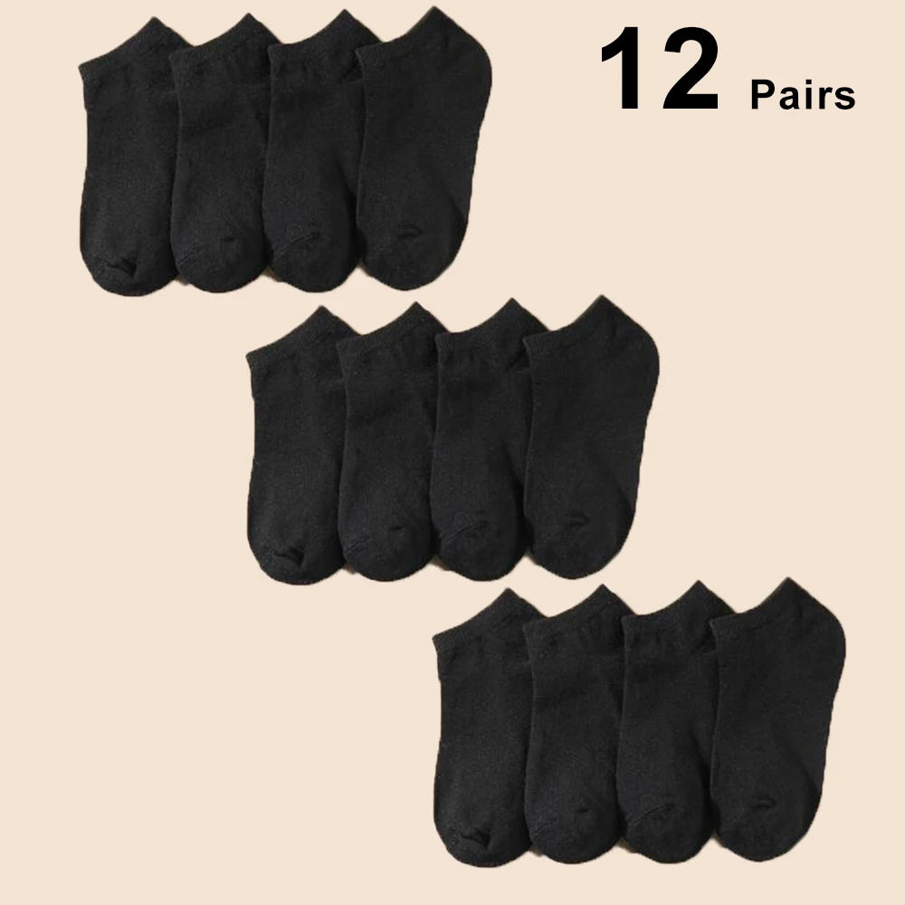 12 Paar Herren Bootssocken in Volltonfarbe, bequem, atmungsaktiv, hochwertige Business-Socken mit niedrigem Schlauch, lässige Herren-Hausschuhe, Bodensocken