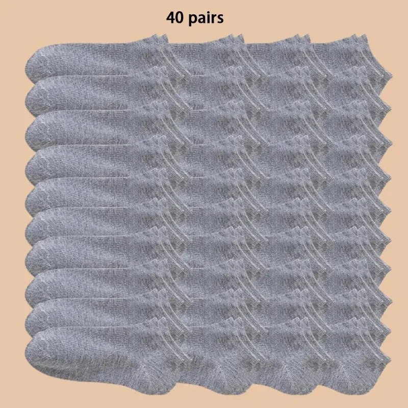 Calcetines náuticos para hombre, transpirables, absorbentes del sudor, de color sólido, de alta calidad, para negocios, 10/40 pares