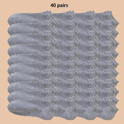 10/40 pares de calcetines náuticos para hombre, deportivos, de negocios, con absorción del sudor, para verano y otoño, de color liso, antibolitas, versátiles, hasta el tobillo.