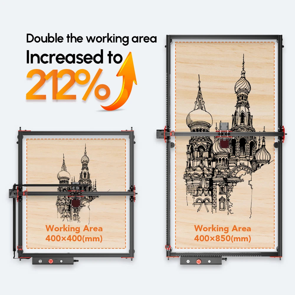 AlgoLaser DIY Kit Laser Master 2 Laser Engraver 10W Output Power Laser Cutter and Engraver Machine for Wood and Metal 40x40cm