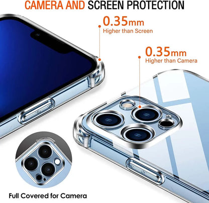 Funda de silicona transparente con bolsa de aire de 1,5 mm de grosor para iPhone 11, 12, 13, 14, 15 Pro Max, SE 2020, 7, 8 Plus y 13 Mini.