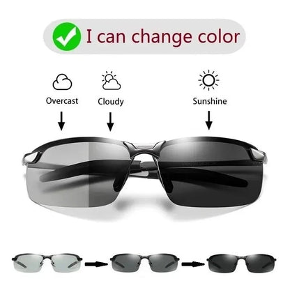 Gafas de sol polarizadas fotocromáticas para hombre, para conducir, pescar, camaleón, cambian de color, visión diurna y nocturna, UV400