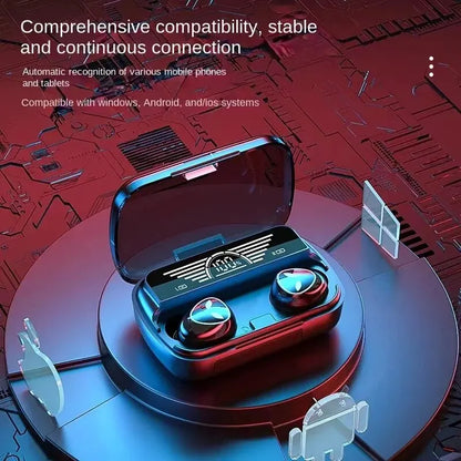 Auriculares M20 TWS con control táctil inteligente, inalámbricos, Bluetooth, resistentes al agua, pantalla LED y micrófono.