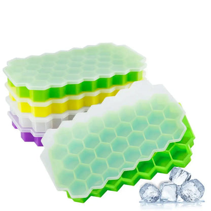 1PCS New Creative Silicone Honeycomb Ice Compartment Ice Box Homemade Frozen Ice Cube Mould Home Freezer