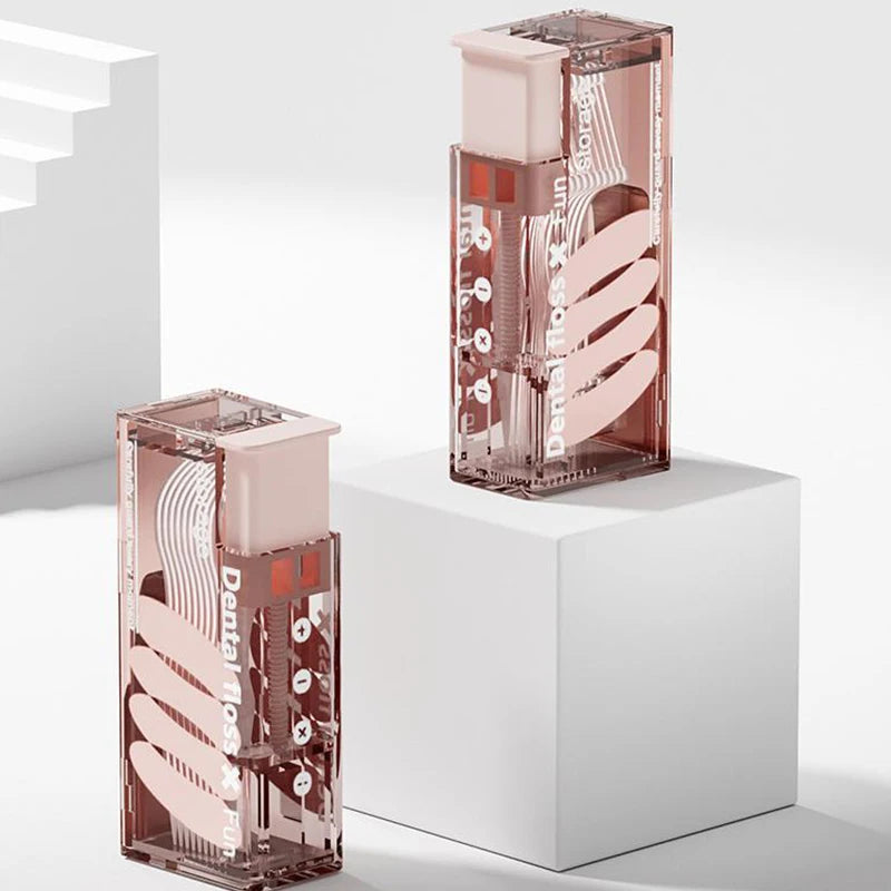 Dental Floss Dispenser Containing 10Pcs Storage Box Auto Refillable Oral Hygiene Care Pick