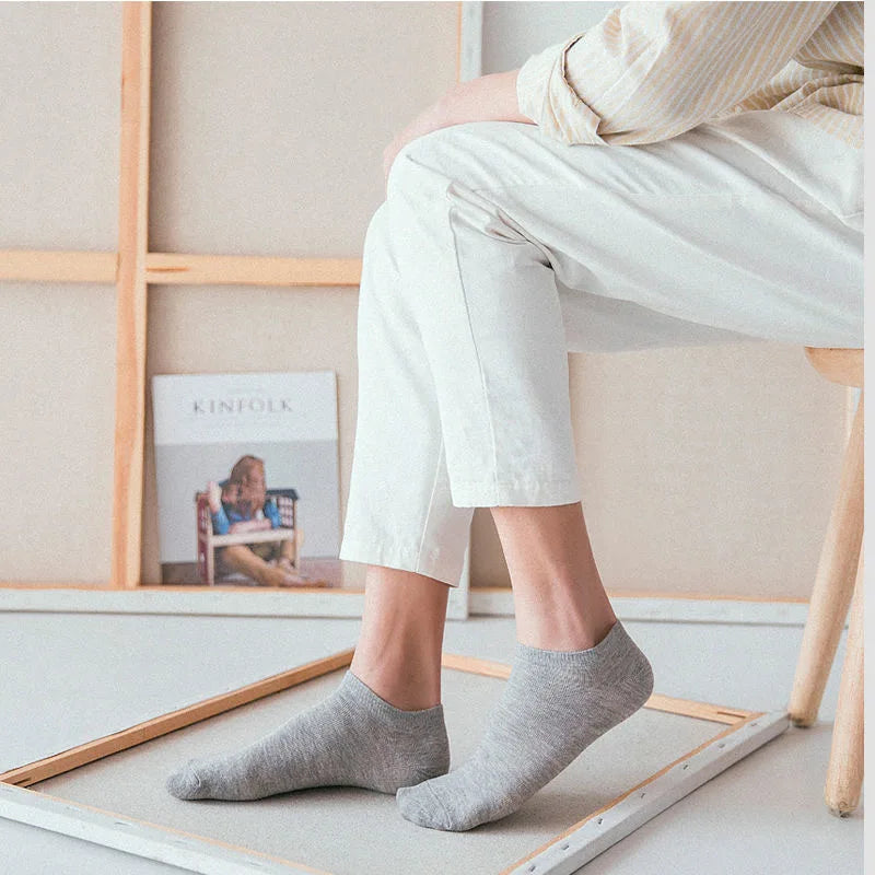 10 pares de calcetines náuticos invisibles de corte bajo para mujer y hombre, de silicona, antideslizantes, de verano, invisibles, hasta el tobillo, de color liso, informales, transpirables.