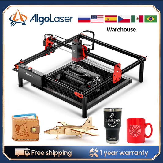 NEW AlgoLaser High Power Mini Laser Engraver 40x40CM Carving Area DIY Laser Engraver Metal Cutting CNC Laser with App Control