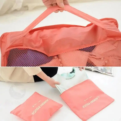 Bolsa de viaje de gran capacidad, impermeable, con cremallera, para ropa interior, equipaje, 6 unidades, color rosa, azul y gris